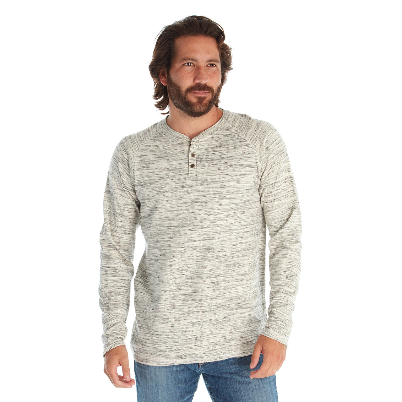 Men's Junk Food Heathered Gray Minnesota Vikings Thermal Henley