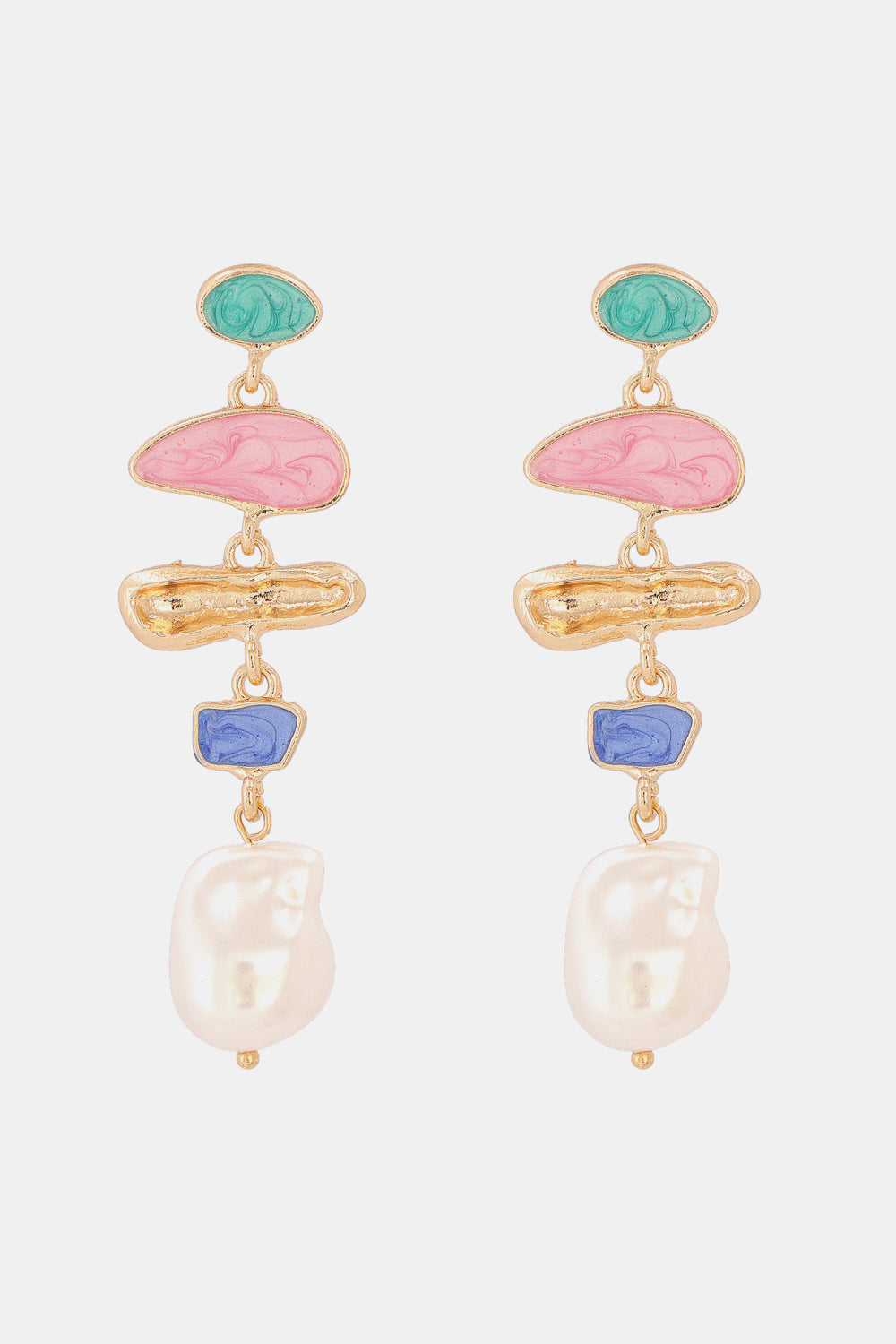 Abnormal Shpae Zinc Alloy Synthetic Pearl Dangle Earrings – Flyclothing LLC