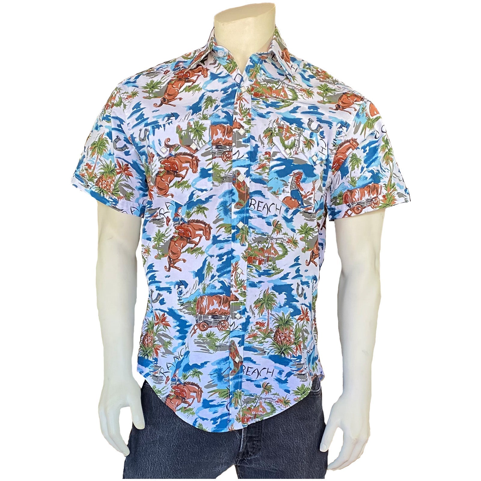 Red Bandana Pattern Men's Short Sleeve Hawaiian Printed Shirt Summer Beach  Button Down Shirt XS : : Fashion