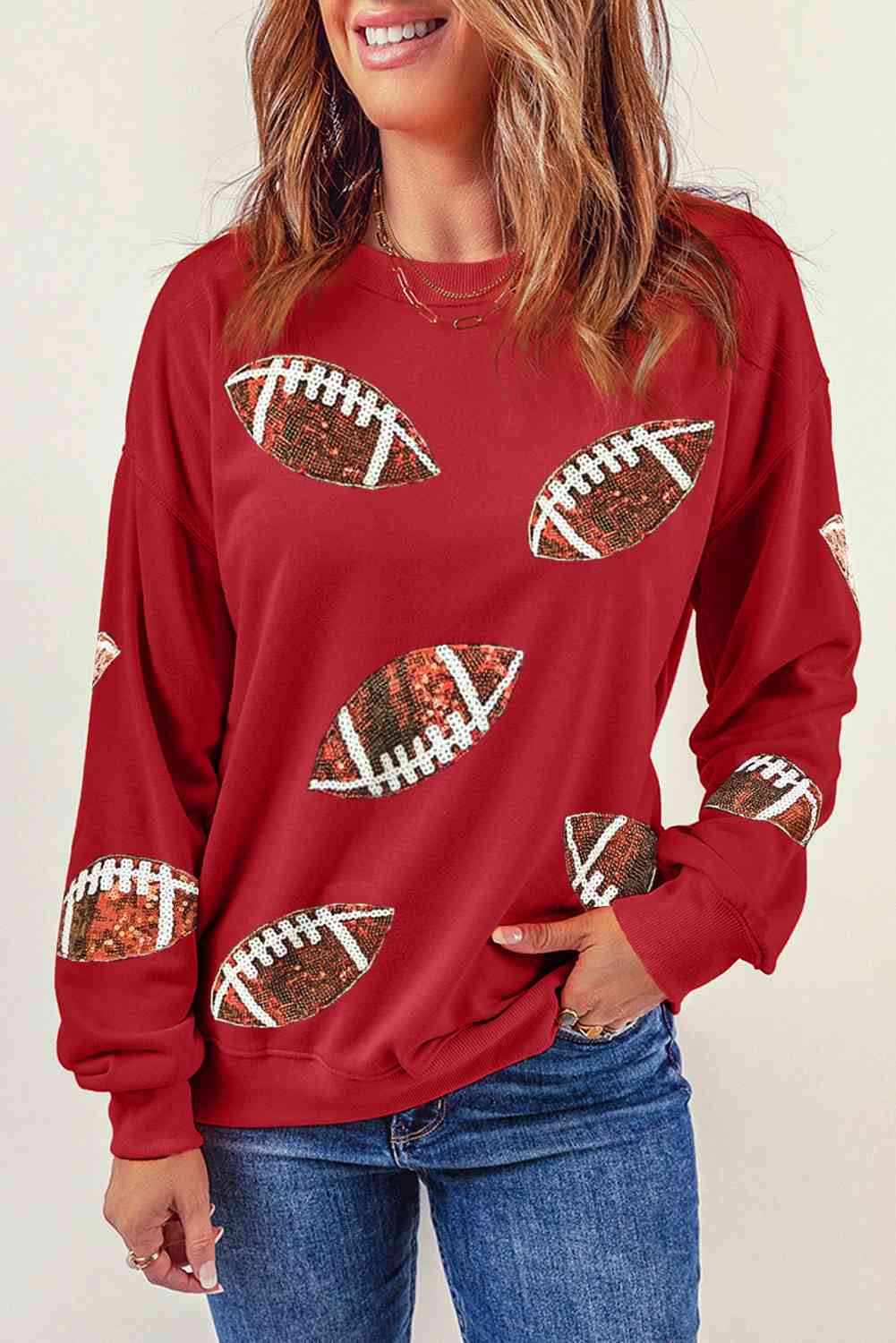 Red Kansas City Sequin Sweatshirt - localE.