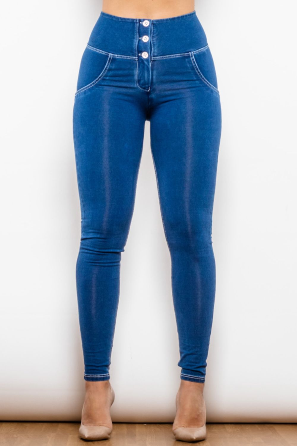 Buttoned Skinny Jeans – High Flyclothing Waist LLC Long