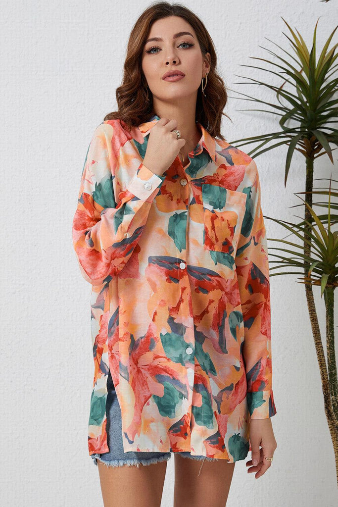 Floral shop longline shirt