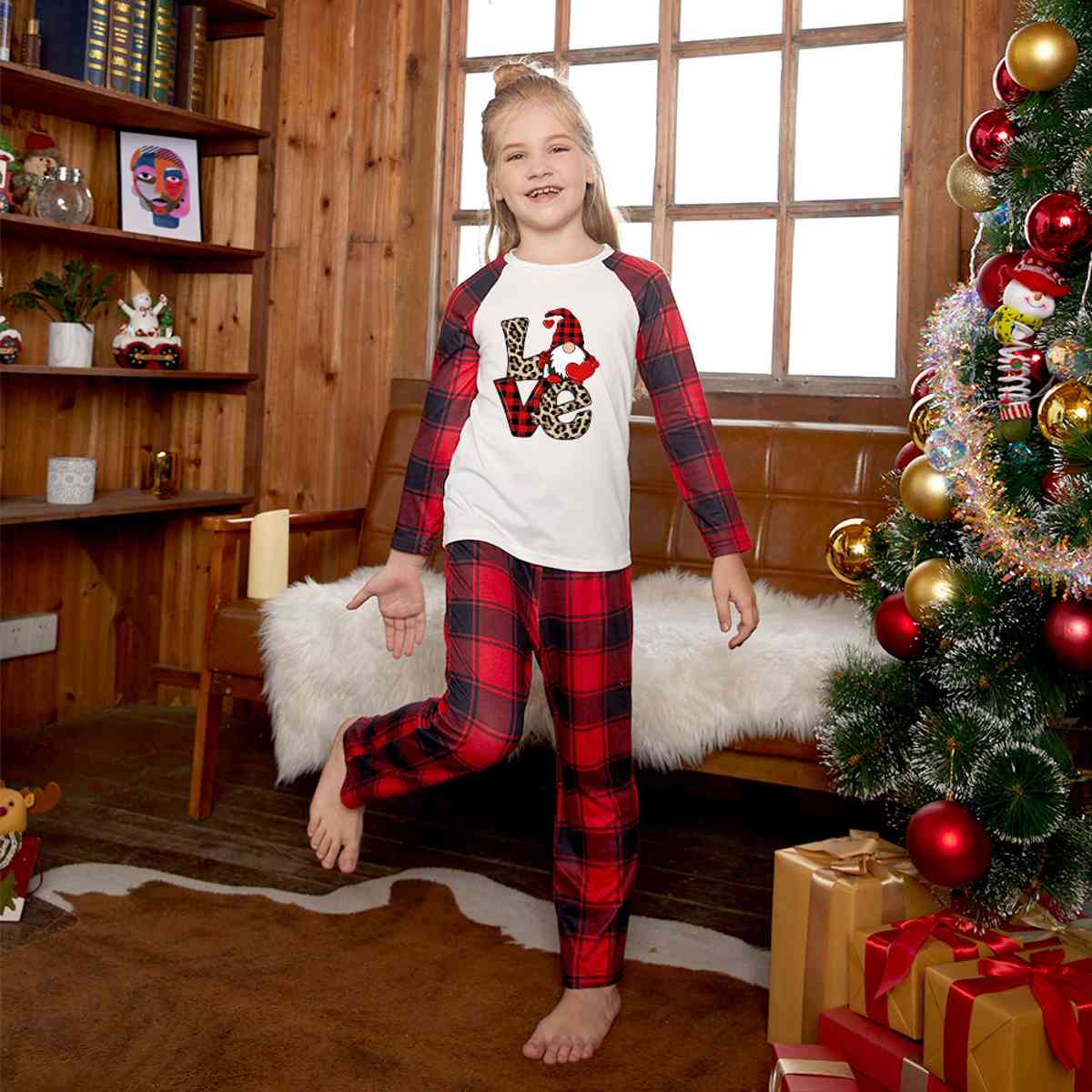 Las Vegas Raiders Plaid Family Holiday Pajamas