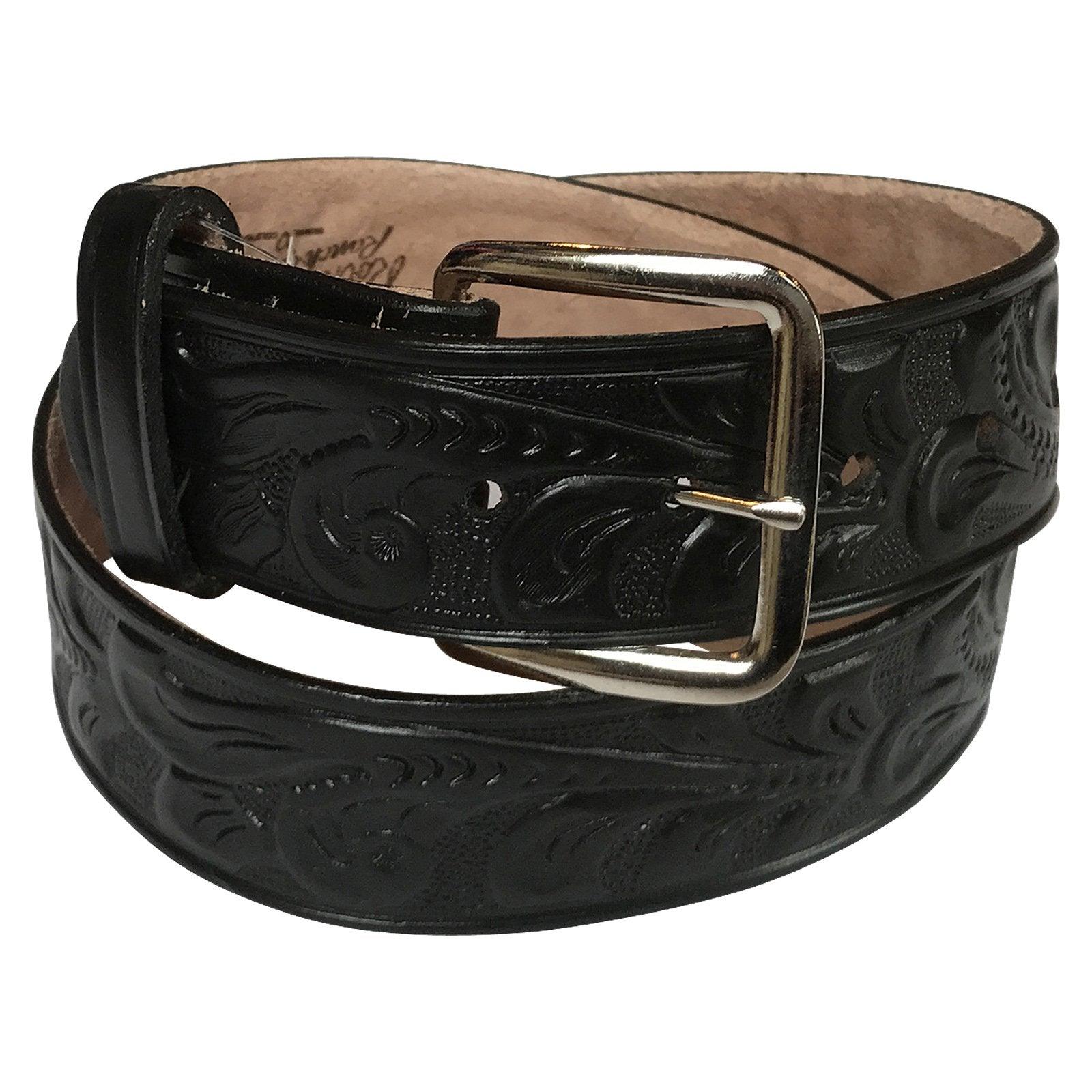 1pc Youth Pu Leather Belt With Bag Buckle And Embroidery