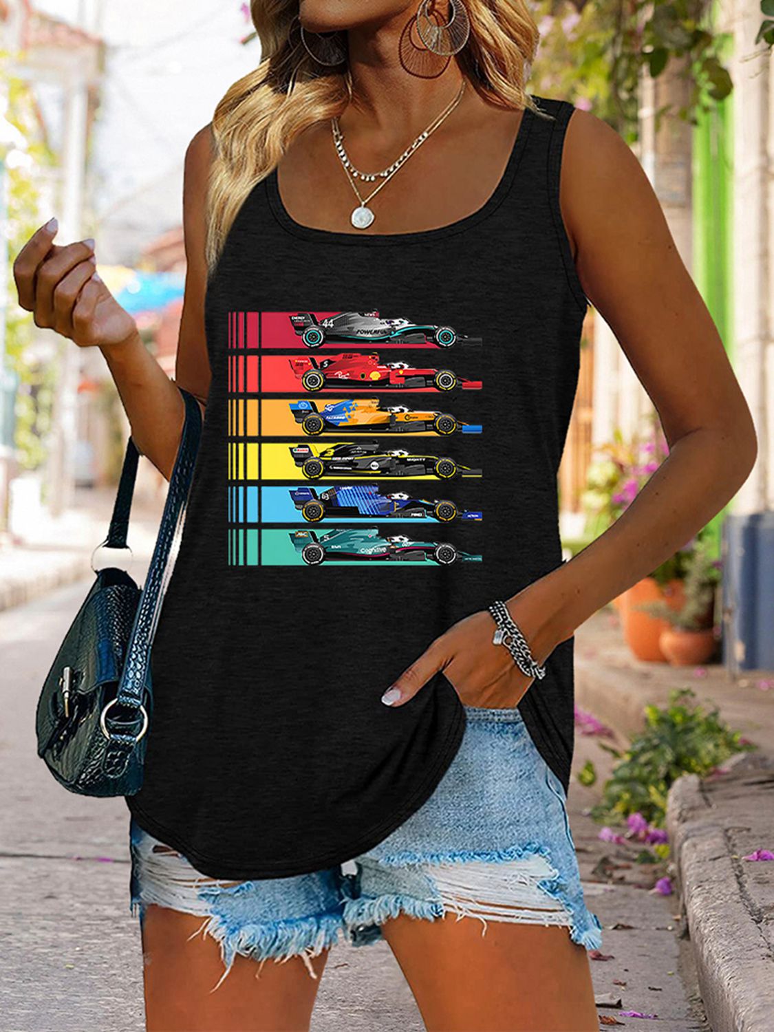 Pittsburgh Women's Lightning Rainbow Tank Top - Black