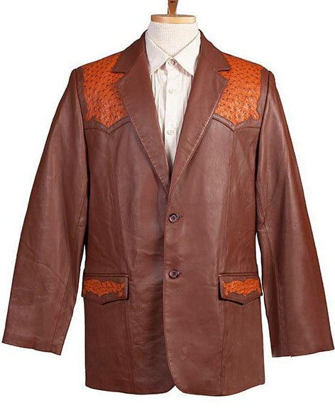 Scully Men's Cognac Brown Leather Western Jacket M / Tan