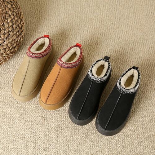 Faux Suede Center Seam Slippers | Flyclothing LLC Black / M