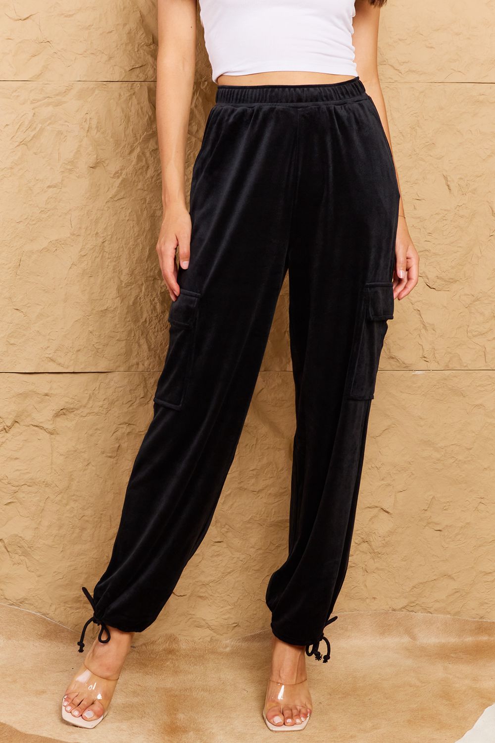 Classy Posh Red Stretch High Waist Pants, $20.00