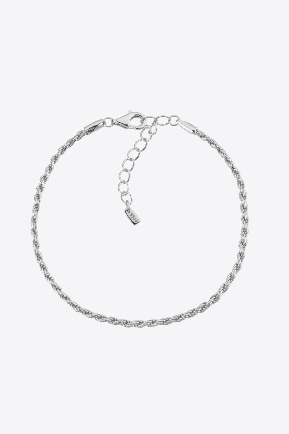 925 Sterling Silver Twisted Bracelet - Silver / One Size