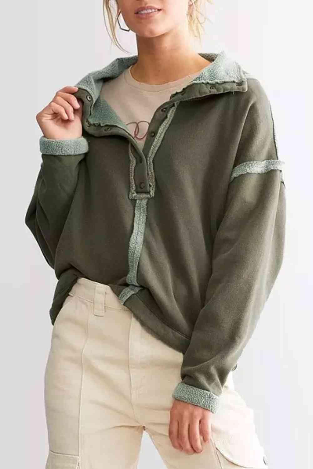 Snap best sale up sweatshirt