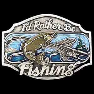 I'd Rather Be Fishing Enameled Belt Buckle – Flyclothing LLC