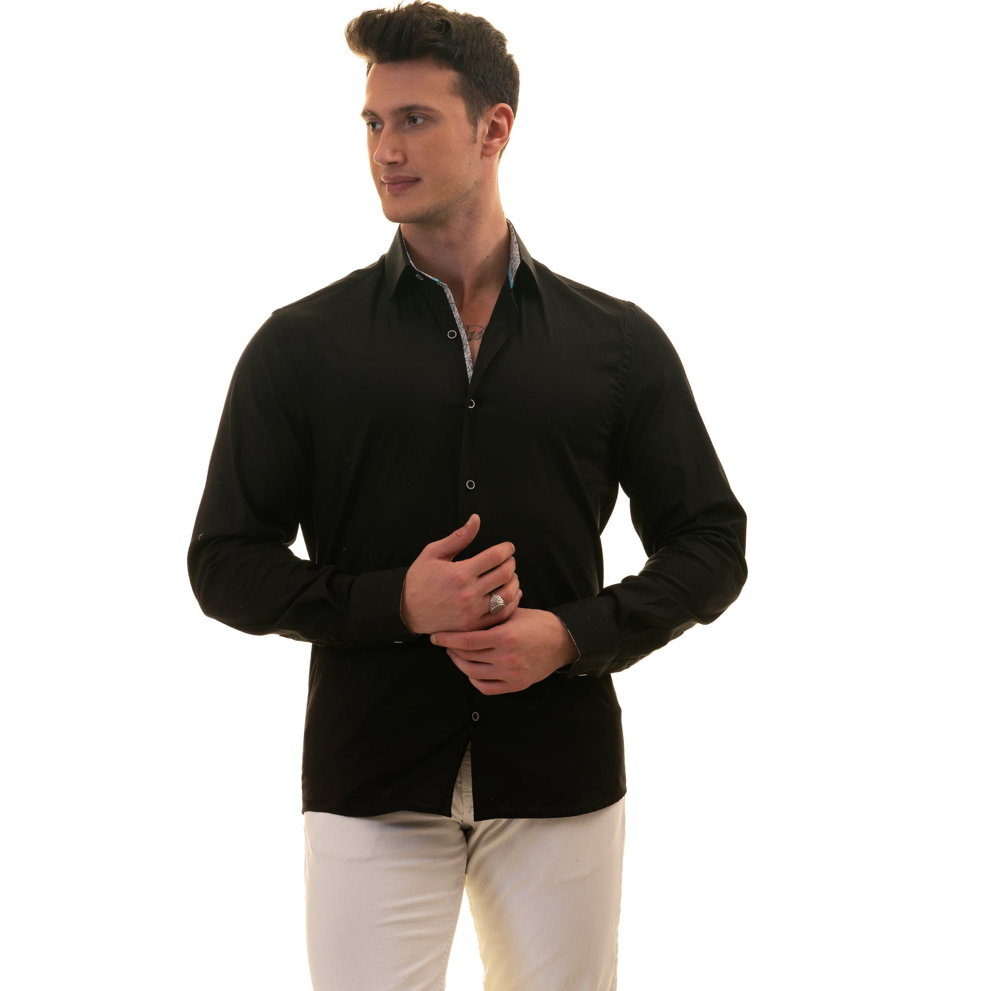 Gravity Homme Men's Long Sleeve Button Down / Tazio S3 XL