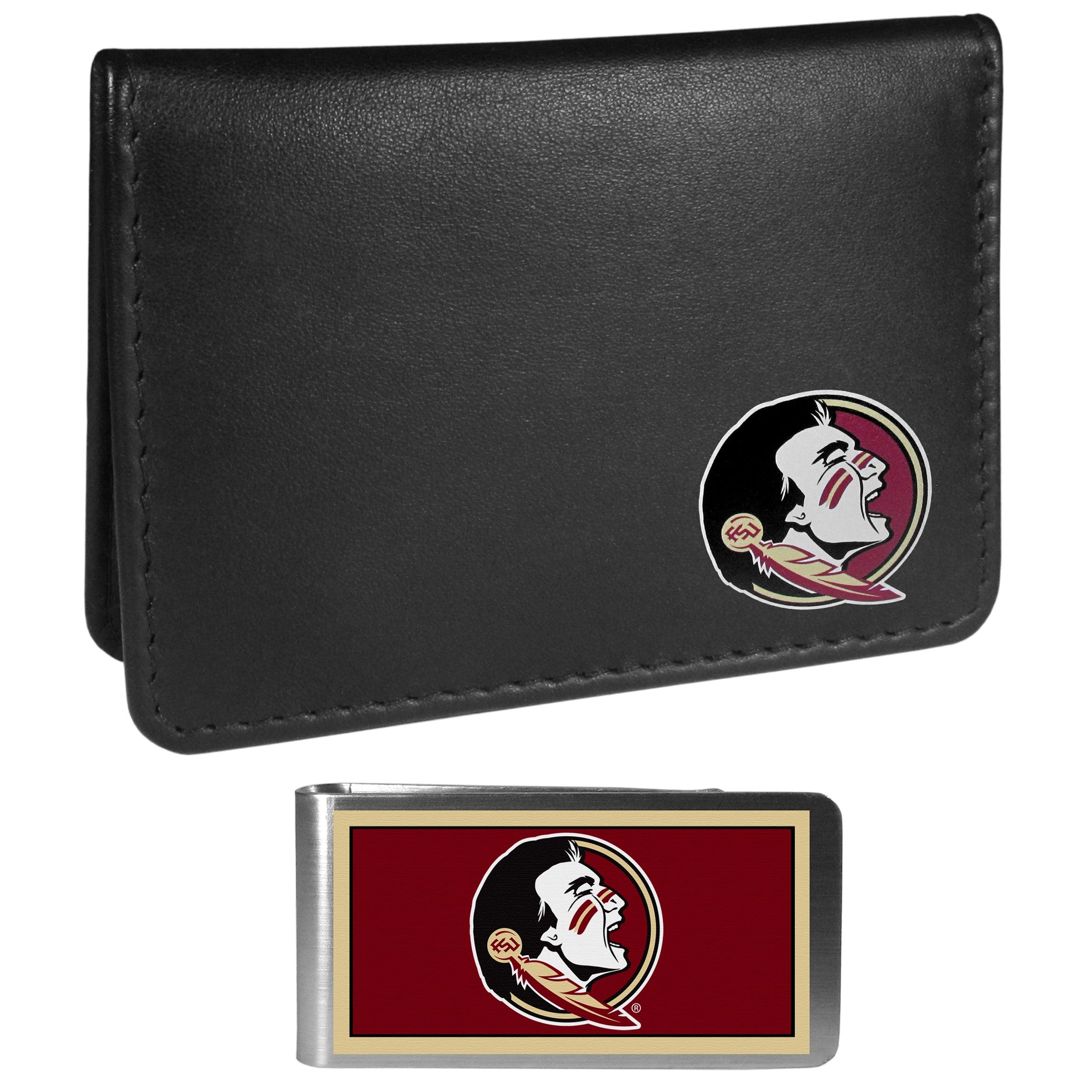 Brown Louisville Cardinals Bifold Leather Wallet