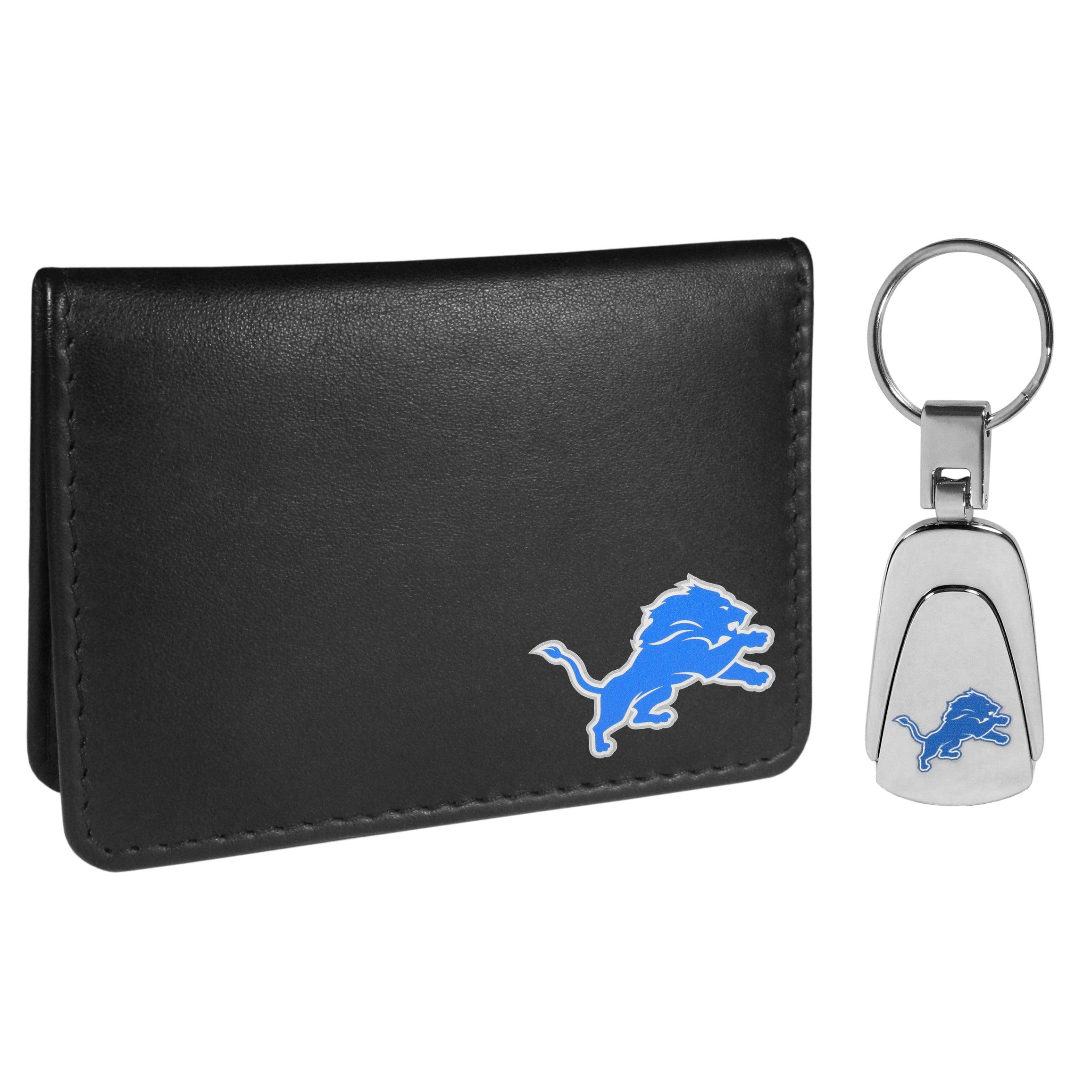 Detroit Lions Bi-fold Wallet & Steel Key Chain