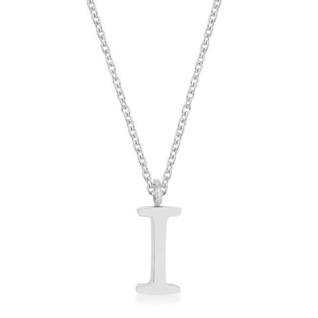 Elaina Rhodium Stainless Steel I Initial Necklace – Flyclothing LLC