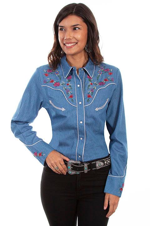 Embroidered Western Shirt, Western Shirt Women, Western Button up