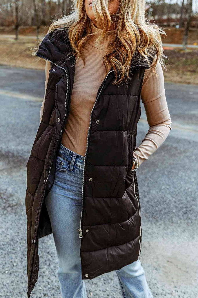 Longline Hooded Sleeveless Puffer Vest – Flyclothing LLC