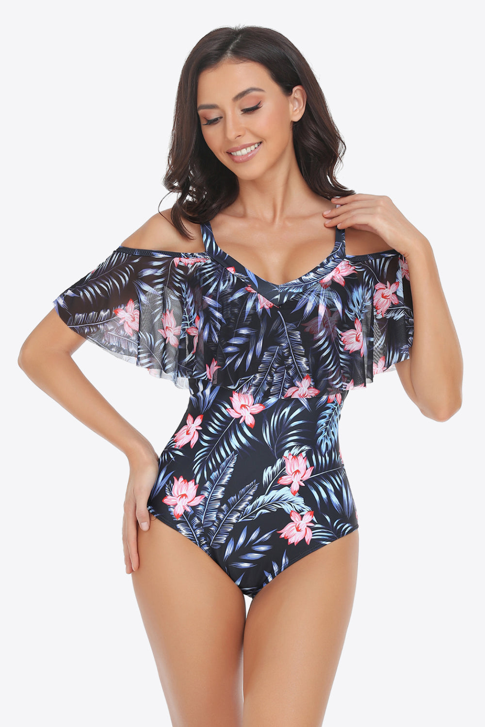 Cold shoulder sale swimming costume