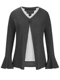 Faux Layered V-Neck Long Sleeve T-Shirt - Flyclothing LLC