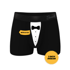 The 009 | Black Tuxedo Ball Hammock® Pouch Trunks Underwear - Shinesty