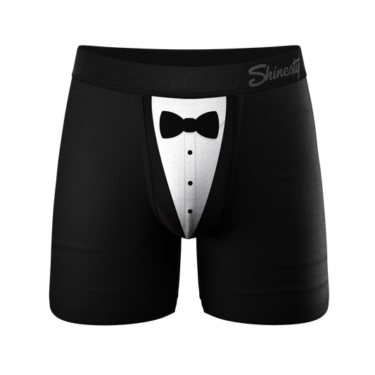 The 009 | Black Tuxedo Ball Hammock® Pouch Underwear - Shinesty