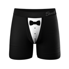 The 009 | Black Tuxedo Ball Hammock® Pouch Underwear - Shinesty