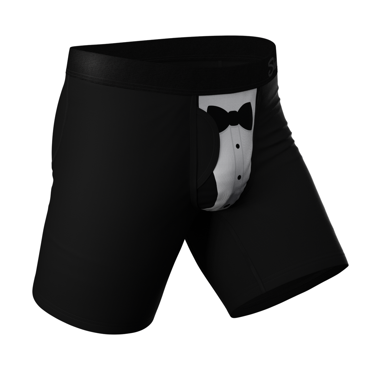 The 009 | Black Tuxedo Long Leg Ball Hammock® Pouch Underwear With Fly