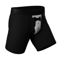 The 009 | Black Tuxedo Long Leg Ball Hammock® Pouch Underwear With Fly