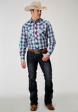 Roper Mens Long Sleeve Snap Americana Plaid Western Shirt