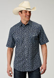 Roper Mens Short Sleeve Snap Ditsy Floral Print Western Shirt