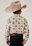 Roper Boys Long Sleeve Snap Vintage Floral Western Shirt