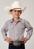 Roper Boys Long Sleeve Snap Vintage Plaid Western Shirt