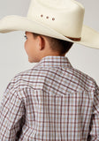 Roper Boys Long Sleeve Snap Vintage Plaid Western Shirt