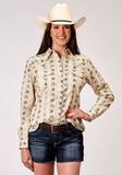 Roper Womens Long Sleeve Snap Floral Stripe Western Shirt