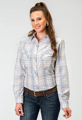 Roper Womens Long Sleeve Snap Multi Plaid Western Shirt