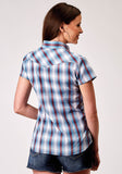 Roper Womens Short Sleeve Snap Americana Plaid Western Shirt