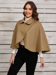 Collared Neck Cropped Cape - Trendsi