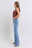 Judy Blue Full Size Raw Hem High Rise Bootcut Jeans - Trendsi