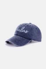 Gorra de béisbol lavada con bordado DALLAS de Zenana