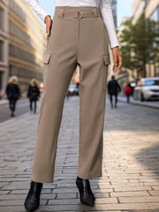 High Waist Straight Pants Trendsi