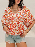 Printed Half Sleeve Blouse - Trendsi