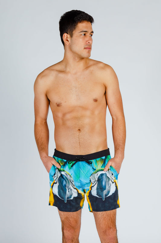 The Big Birden | Tropical Parrot Swim Trunks