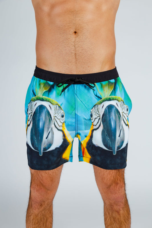 The Big Birden | Tropical Parrot Swim Trunks