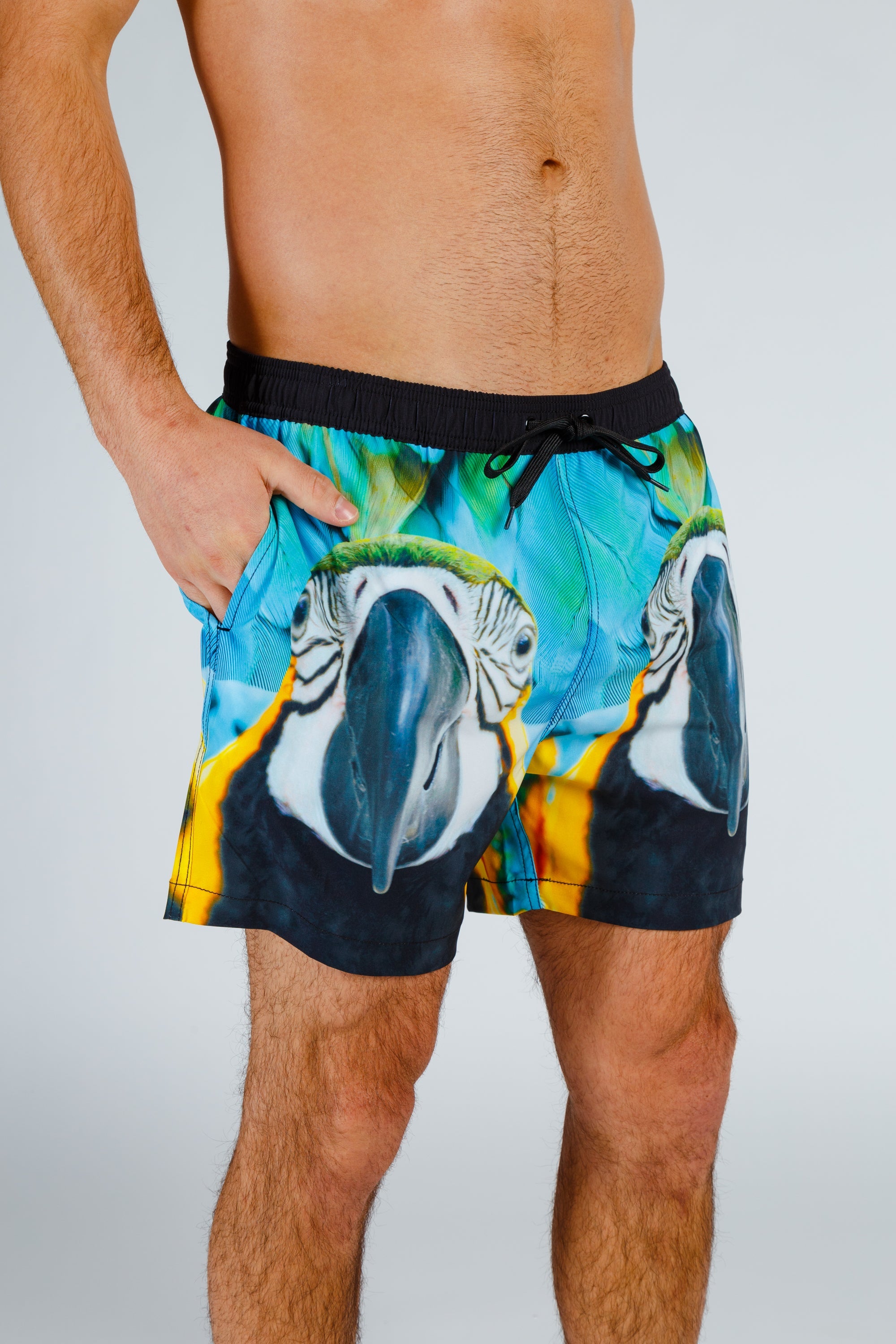 The Big Birden | Tropical Parrot Swim Trunks