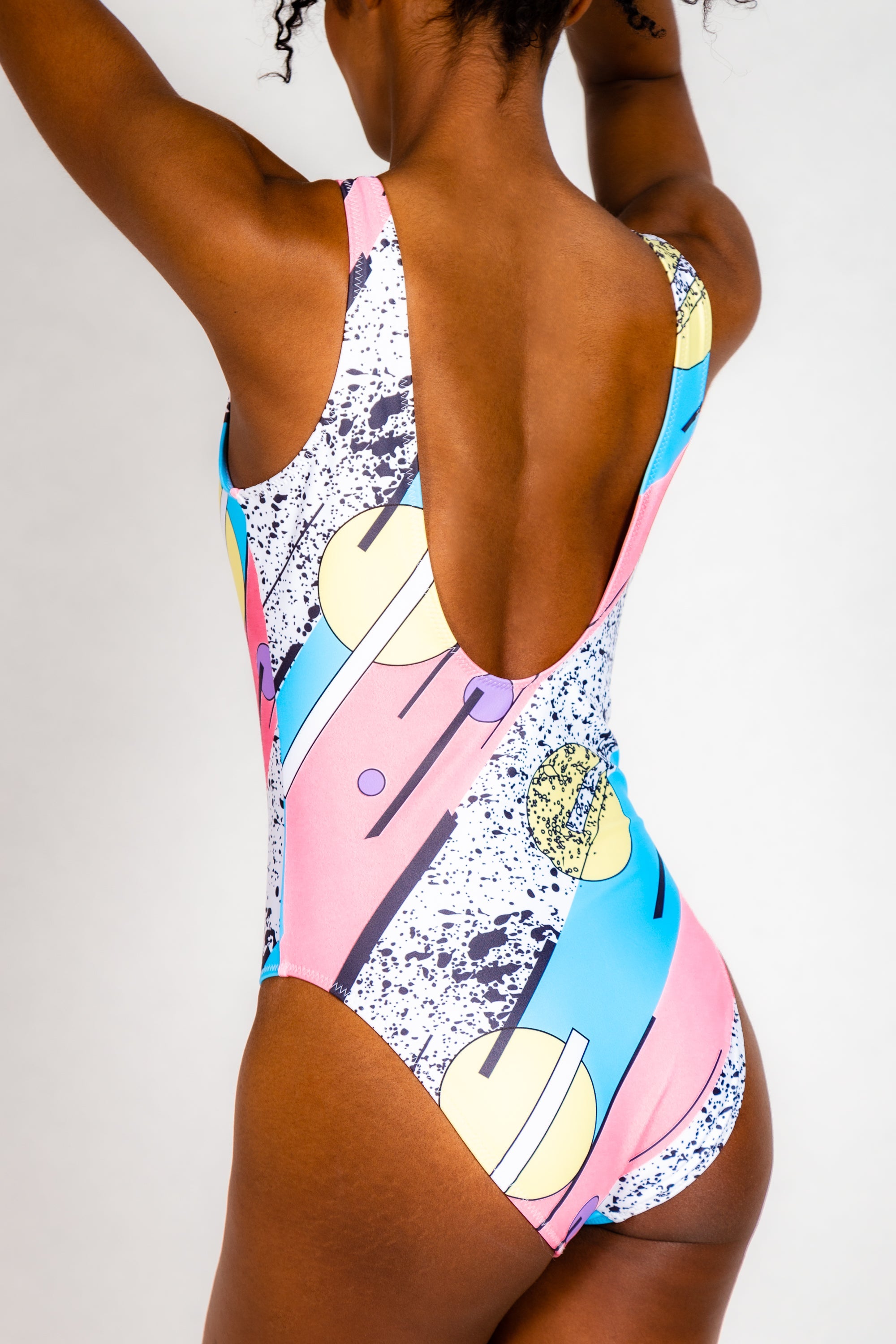 The Vaporwaves | Retro 80s Printed One Piece Swimsuit