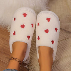 Heart Round Toe Flat Slippers - Trendsi