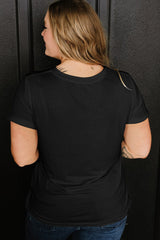 Full Size Round Neck Short Sleeve T-Shirt - Trendsi