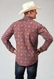 Roper Mens Long Sleeve Snap Vintage Paisley Print Western Shirt