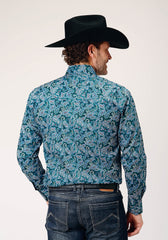 Roper Mens Long Sleeve Snap Canyon Paisley Western Shirt