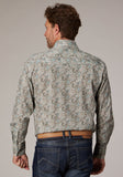 Roper Mens Long Sleeve Snap Sand Dune Paisley Western Shirt